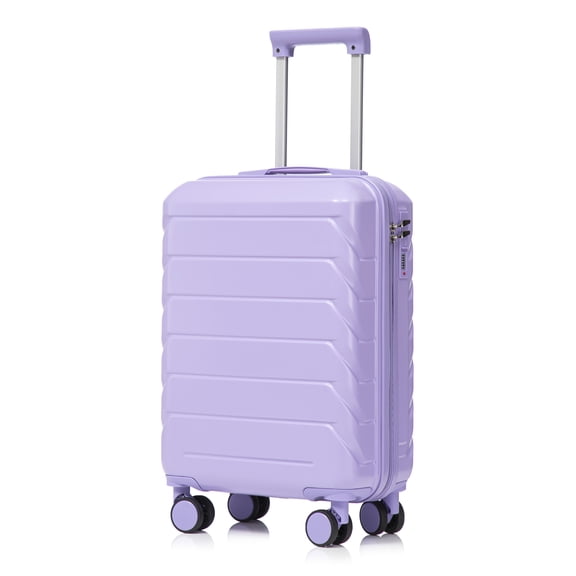 20 Inch ABS Hard Shell Travel Checked Luggage - Scratch Resistant Surface Four Multi-Directional Wheels, With Combination Lock.(Blue+Purple)