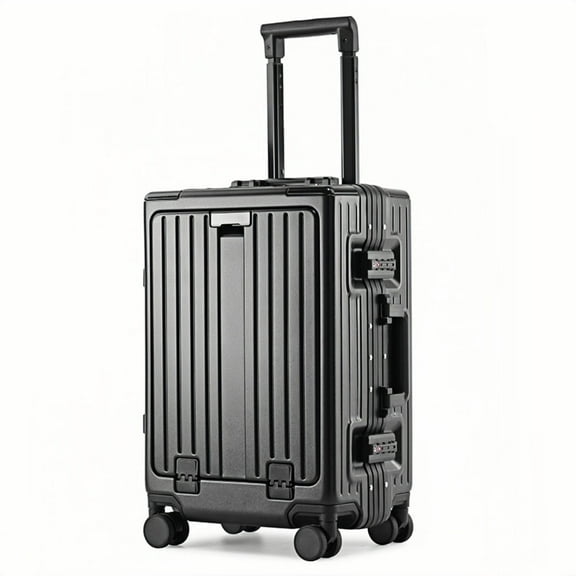 20-Inch Adult Carry On Suitcase with Wheels, Top Opening, Aluminum Frame, TSA Lock, Black