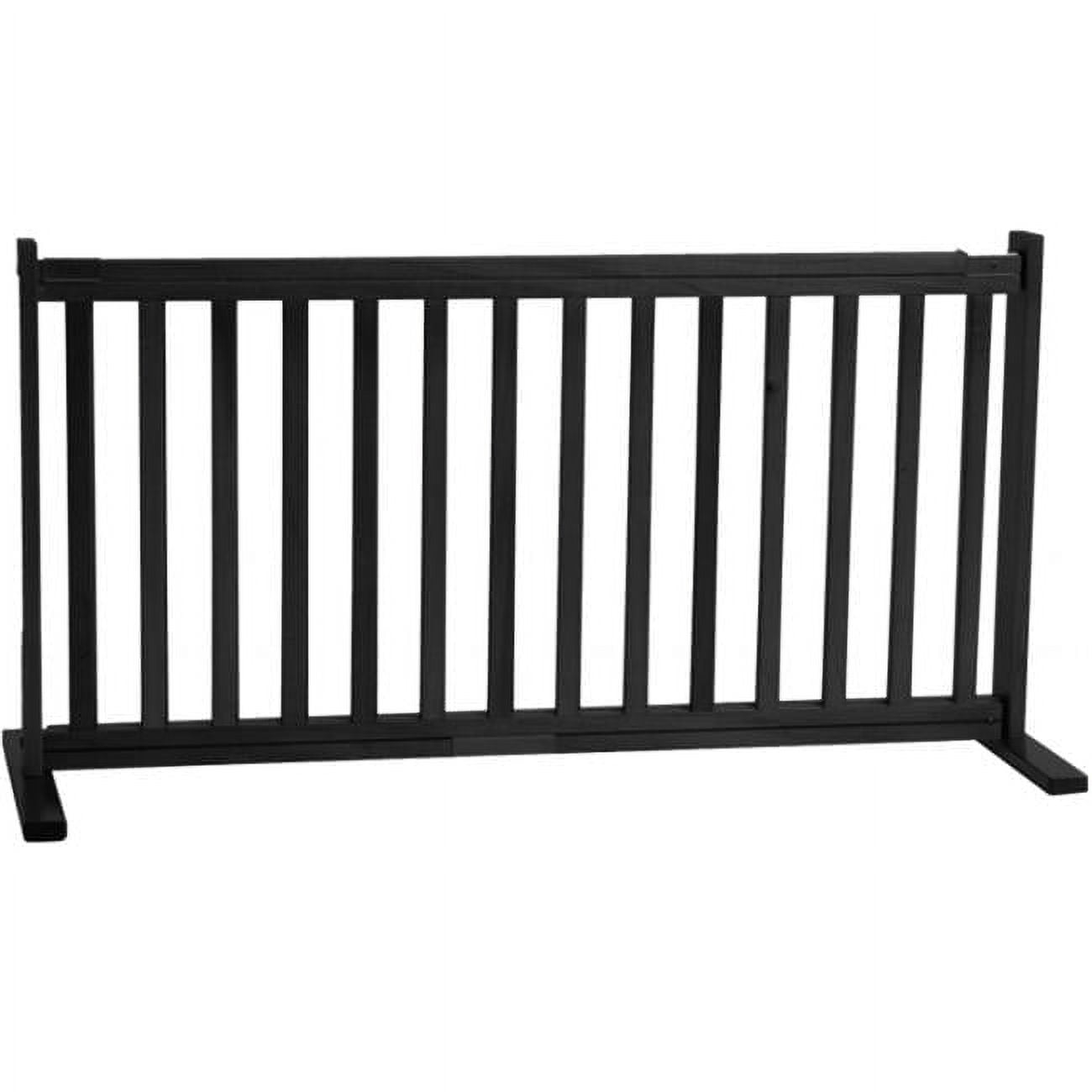 20 Inch All Wood Large Free Standing Gate - Black