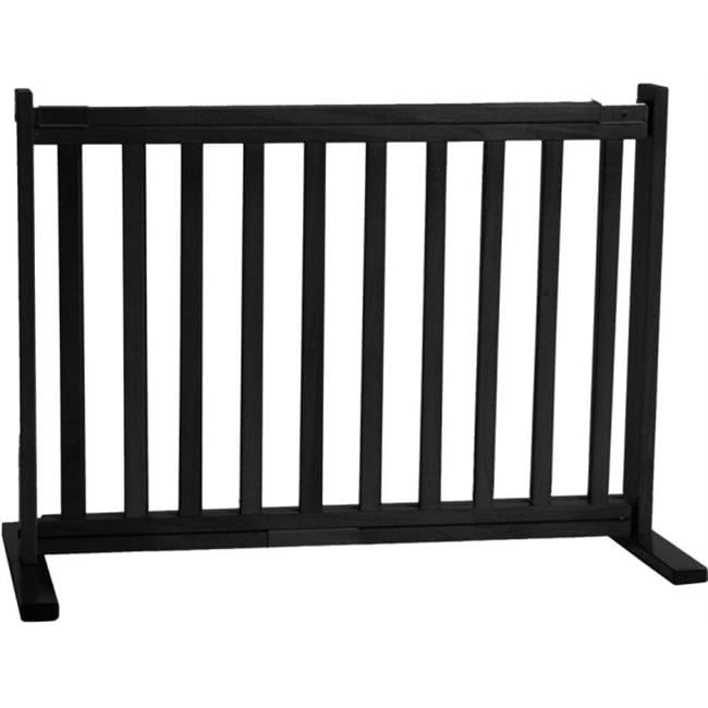 Small Black Solid Wood Freestanding Pet Gate