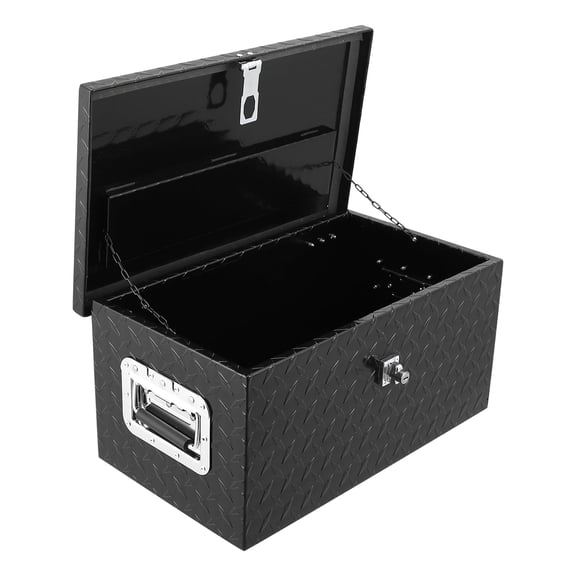 20 Inch Aluminum Diamond Plate Tool Box With Lock and Keys, Heavy Duty Waterproof Truck Storage Organizer Chest for Pick Up Truck Bed, Rv Trailer/Van With Side Handle