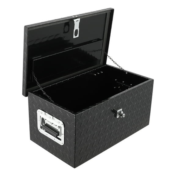 20 Inch Aluminum Diamond Plate Tool Box With Lock and Keys, Heavy Duty Waterproof Truck Storage Organizer Chest for Pick Up Truck Bed, Rv Trailer/Van With Side Handle