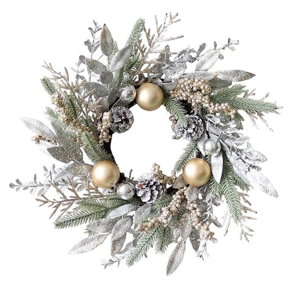 20 Inch Artificial Christmas Wreath with Red Berries and Pine Cones Xmas Wreath for Front Door Winter Wall Outdoor Home Holiday Decorations Christmas Decor