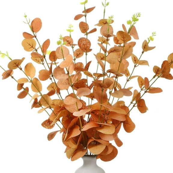 20 Inch Artificial Eucalyptus Leaves Stems, Faux Eucalyptuses Plant Branches, Silk Eucalyptus Leaf, Fake Eucalyptus Branches for Home Wedding Farmhouse Decoration (Black, 24 Pieces)