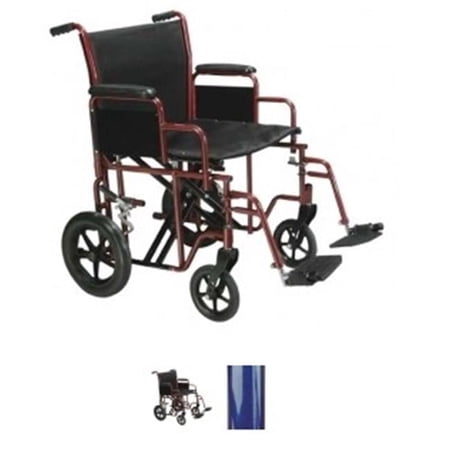 20 Inch Bariatric Steel Transport Chair Blue 1 per Case