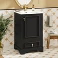 thumbnail image 1 of 20 Inch Bathroom Vanity with Ceramic Sink, Soft Close Door, Adjustable Shelf & Storage Rack, Space-Saving Modern Vanity for Small Bathrooms,Black, 1 of 17