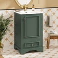 thumbnail image 1 of 20 Inch Bathroom Vanity with Ceramic Sink, Soft Close Door, Adjustable Shelf & Storage Rack, Space-Saving Modern Vanity for Small Bathrooms,Green, 1 of 18