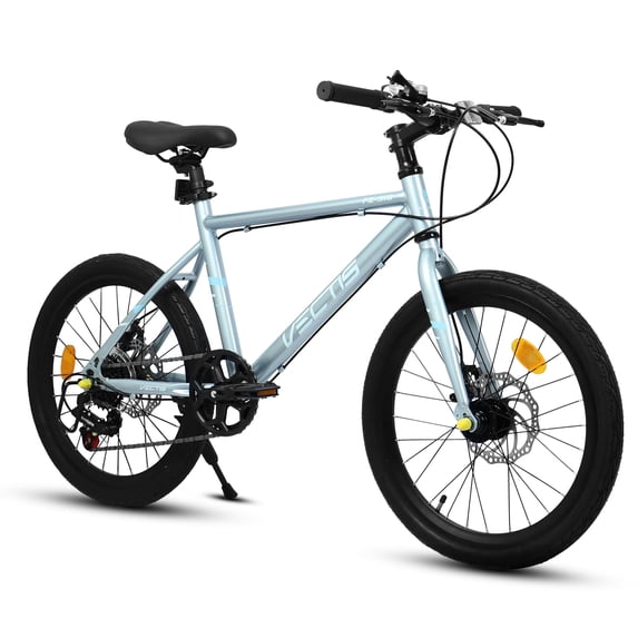 20-Inch Bike, 7-Speed Road Bicycle with Steel Frame, Dual Disc Brakes, Multi-Color Options