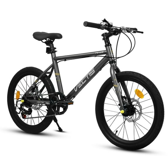 20 Inch Bike 7-Speed Steel Frame, , Dual Disc Brakes, 20x1.75 Inch Tires Road Bike Black
