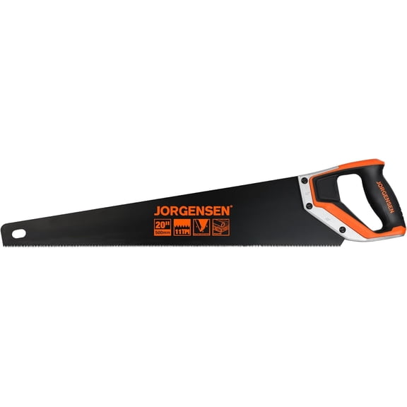 20 Inch Black Coated Pro Hand Saw, 11 TPI Fine-Cut Ergonomic Non-Slip Aluminum Ultrasonic Welding Handle for Sawing, Trimming, Gardening, Woodworking, Drywall, Plastic Pipes