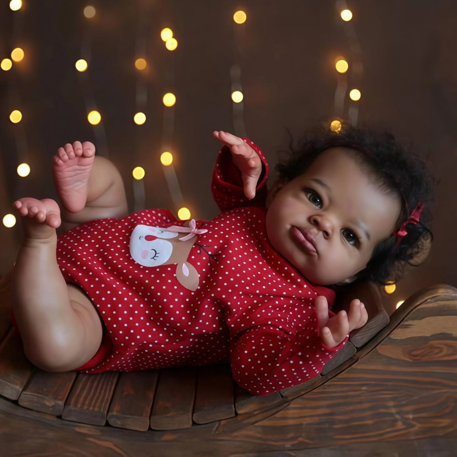 20 Inch Black Reborn Baby Doll – Lifelike African American Soft Cloth Body Doll – Realistic Handmade Toy for Girls Age 3+