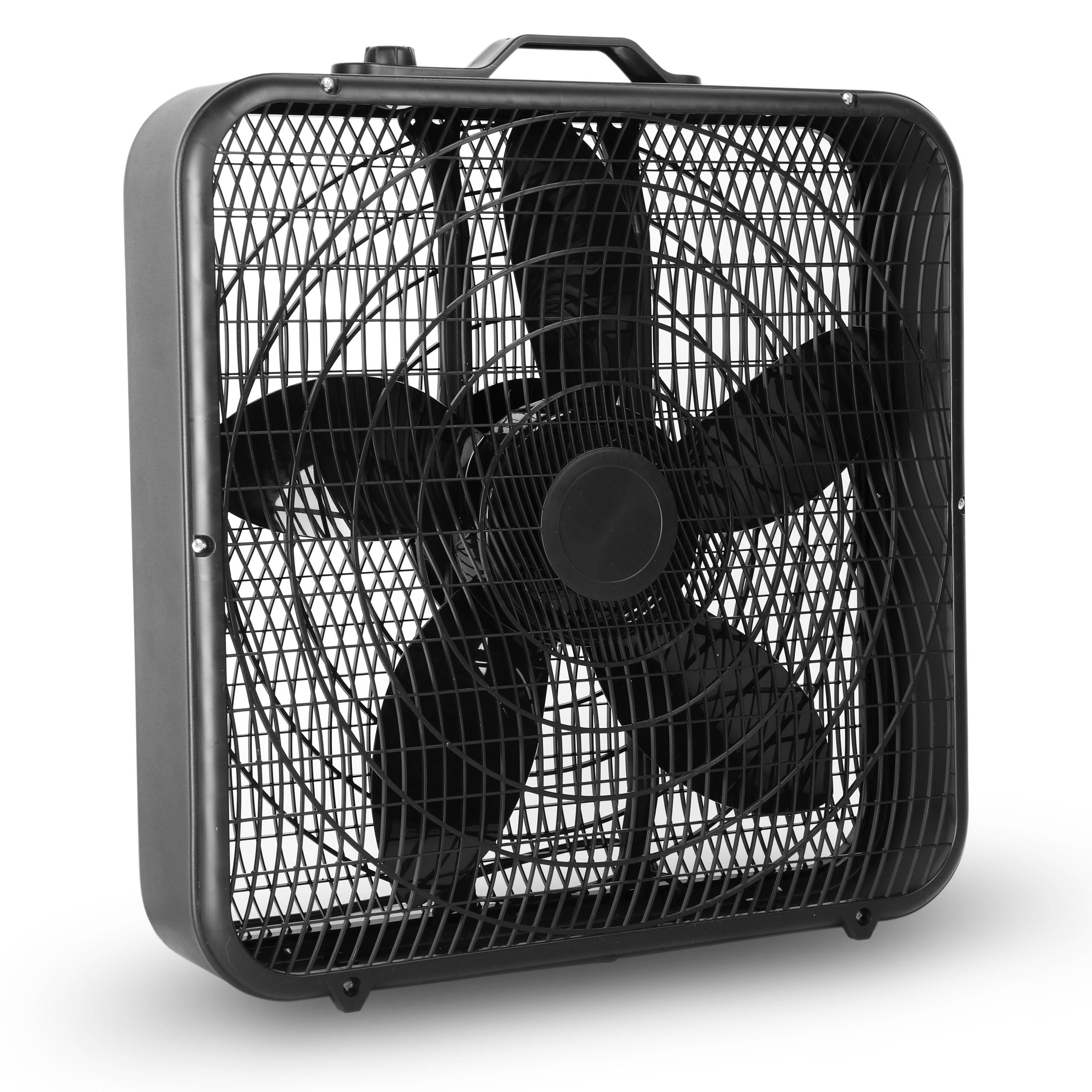 20 Inch Box Fan, Portable Floor Fan with 3-Speed Quiet 2000 CFM Airflow, 70W Energy-Efficient Motor, Lightweight Carry Handle for Bedroom, Office & Living Room (Black)