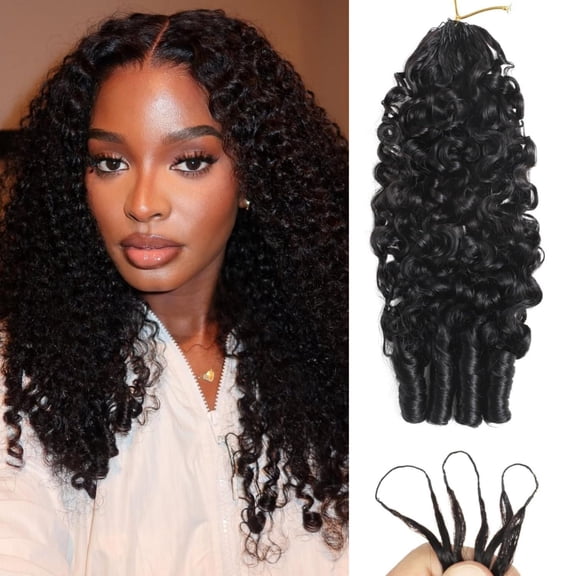 20 Inch Burmese Curly Crochet Human Hair 50g 50 Standards Invisible Miracle Knots Feather Crochet Human Hair Extensions Pre-separated Human Hair 1Pcs