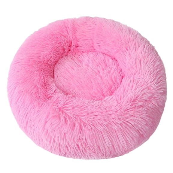 20 Inch Calming Donut Cat Bed & Small Dog Bed, Fluffy Round Anti-Anxiety Pet Bed with Non- Bottom, Machine Washable Cozy Plush Cushion for Puppies & Kittens