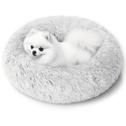 CshidWorld 20 Inch Calming Donut Dog Bed for Small Dogs, Anti-Anxiety Cozy Soft Round Pet Bed, Fluffy Washable Dog Bed for Small Medium Dogs and Cats