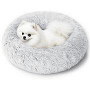 20 Inch Calming Donut Dog Bed for Small Dogs, Anti-Anxiety Cozy Soft Round Pet Bed, Fluffy Washable Dog Bed for Small Medium Dogs and Cats