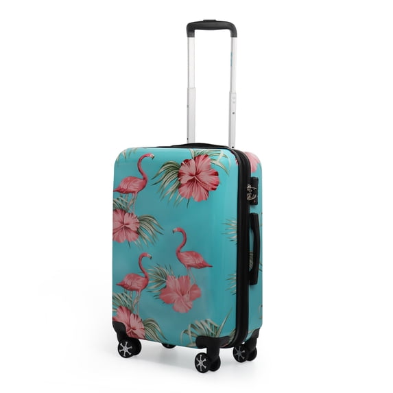 New York Xpress 20" Carry on Luggage Expandable Spinner Suitcase with Tsa Lock, Lightweight PC Hardside Rolling Suitcase,Flamingo, 0028-22
