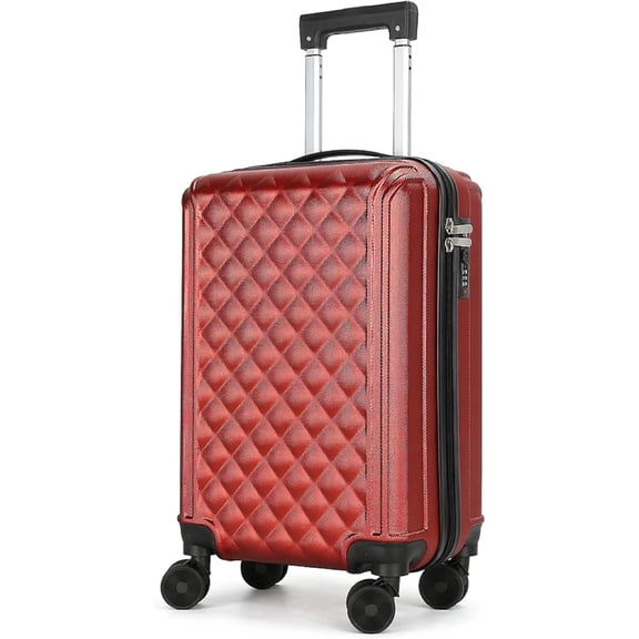 20 Inch Carry On Luggage, Lightweight Hard Shell ABS Suitcase with TSA Lock and Double Spinner Wheels, Rolling Suitcase for Travel (LXG-Red, 20" carry on)