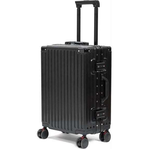 20 Inch Carry On Luggage Suitcase, Zipperless Aluminum Frame ABS+PC Hard Shell Bag, Airline Approved Lightweight Travel Trolley with TSA Lock & Cup Holder