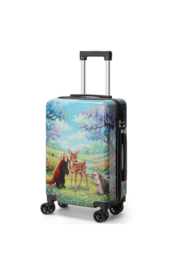 20 Inch Carry On Luggage with Unique Graffiti Art, Lightweight Hardshell Spinner Suitcase with 360 Silent Wheels, Dual Handles & Dust Cover, for Graduation Travel Weekend Getaways, for Women Men