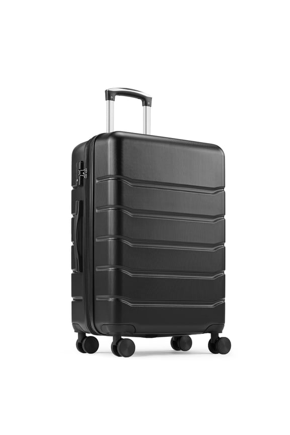 20 inch Carry-on Luggage, Expandable Lightweight Suitcase with TSA Lock, Hard Shell Luggage for Adult, Black