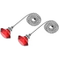thumbnail image 1 of 20 Inch Ceiling Fan Pull Chain, Decorative Crystal Fan Pull Chain Ornament Extension, 3mm Diameter Beaded Diamond Pendant, Red 2Pcs, 1 of 5