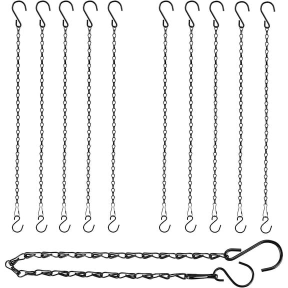 20 Inch Chain for Hanging Plants, Black Small Plant Chains Baskets Kits with Hooks Bird Feeders Planters Billboards Lanterns Wind Chimes Ornaments Outdoor Indoor Use (10 PCS) | Kits, Ornaments, Use,