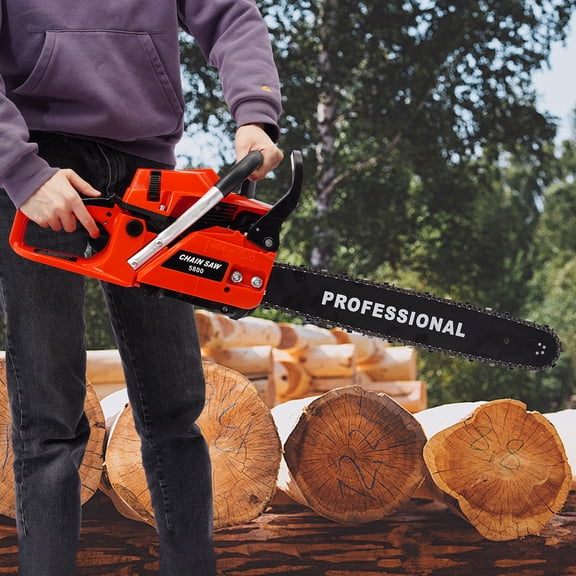 20 Inch Chainsaw, Gasoline Powered Chainsaw, 2-Stroke Engine Chainsaw