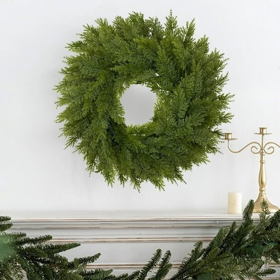 20 Inch Christmas Wreath, Christmas Wreaths for Front Door, Artificial Pine Wreath for Table Wall Window Indoor Outdoor Christmas Decoration
