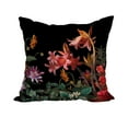 thumbnail image 1 of 20 Inch Color Me Floral Black Floral Print Decorative Polyester Throw Pillow with Linen Texture, 1 of 1