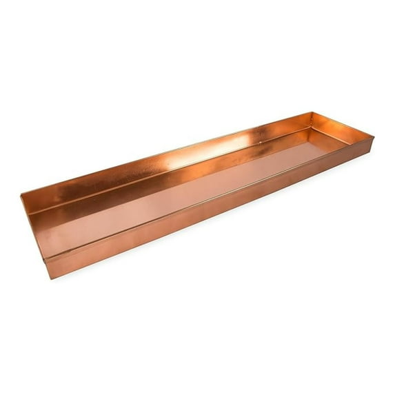 20 Inch Copper Planter Tray - Rectangular Stainless Steel Plant Holder - Modern Farmhouse Decor for Windowsill, Indoor/Outdoor Use - Durable & Stylish Display