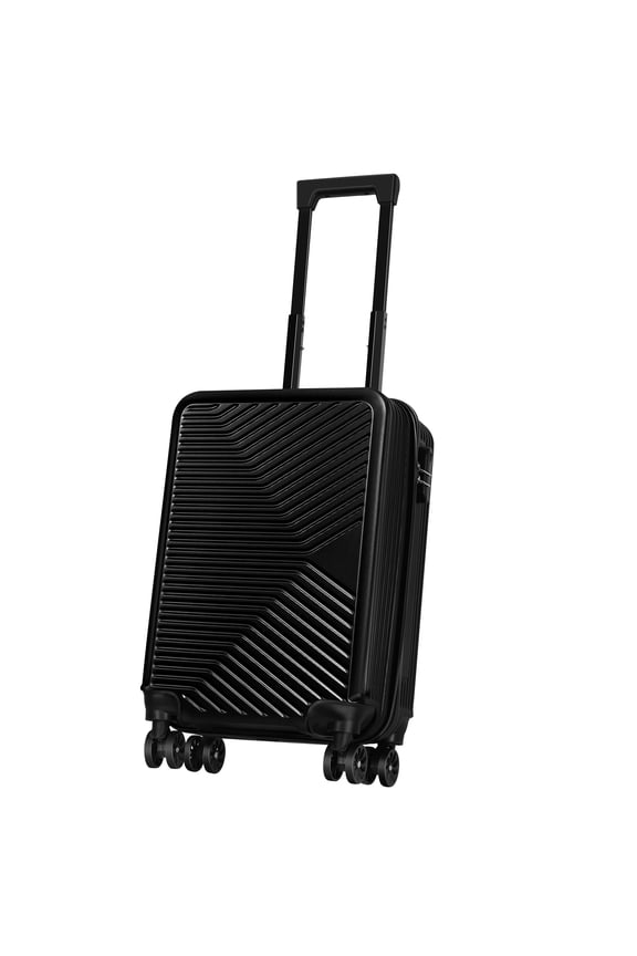 20 Inch Coral Black Hardside Carry-On Luggage, Airline Approved Spinner Suitcase with Combination Lock, Lightweight ABS Travel Bag