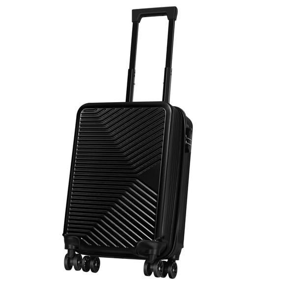 20 Inch Coral Black Hardside Carry-On Luggage, Airline Approved Spinner Suitcase with Combination Lock, Lightweight ABS Travel Bag