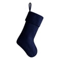 thumbnail image 1 of 20 Inch Dark Blue Velvet Christmas Stocking,Soft Christmas Tree Stockings Ornaments,Decorative Hanging Ornaments for Stairs Fireplace Family New Year Holiday Decor, 1 of 5