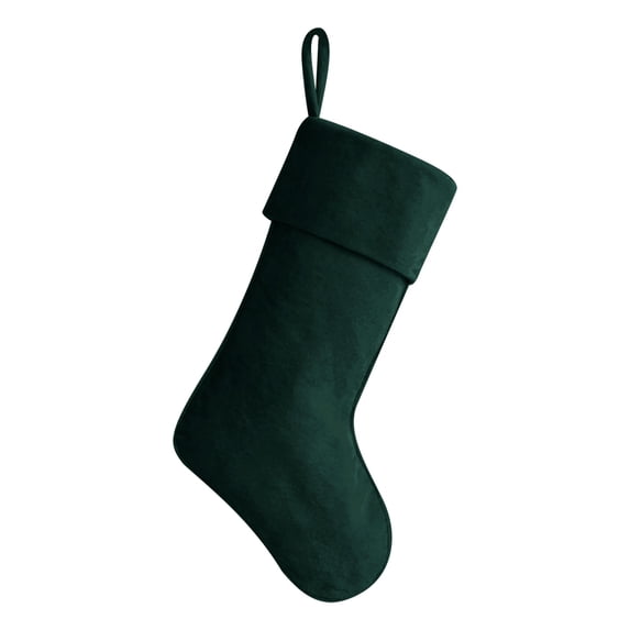 20 Inch Dark Green Velvet Christmas Stocking,Soft Christmas Tree Stockings Ornaments,Decorative Hanging Ornaments for Stairs Fireplace Family New Year Holiday Decor