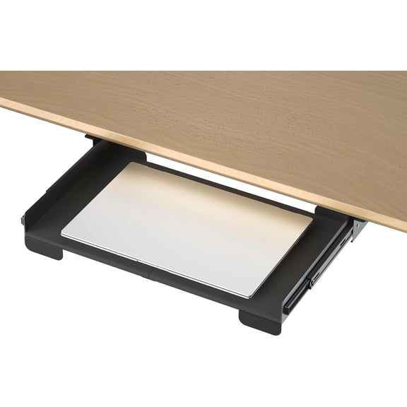 20 Inch Desk Mounted Sliding Loptop Drawer, Desktop Extension Pull-Out Laptop Tray for Office Desk, Extra Storage Organizer Sit Stand Workstation