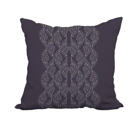 20 Inch Dotted Focus Purple Geometric Print Decorative Polyester Throw Pillow with Linen Texture