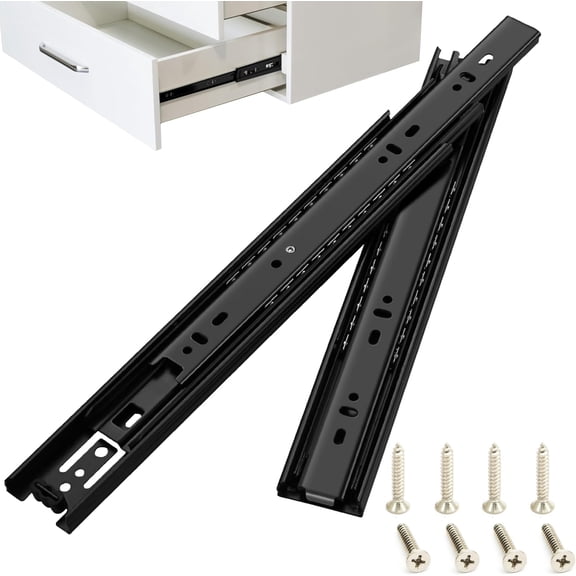 20 Inch Drawer Slides, Soft Self Close Full Extension Ball Bearing 3 Fold Stretch Side Mount for Custom Storage Large Items, Extra-Deep Drawers (1 Pair-Black)