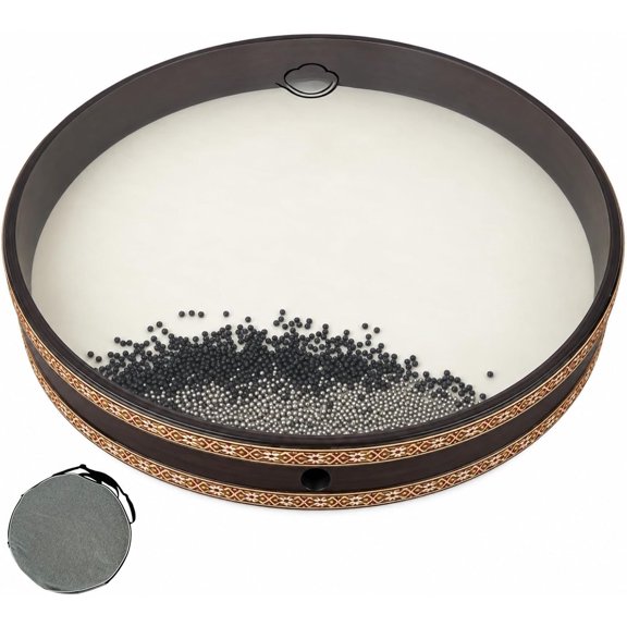 20-Inch Drum, Goatskin & Clear Polyester Heads, Carry Bag