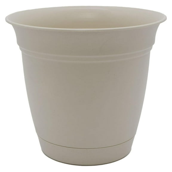 20 Inch Eclipse Round Planter with Saucer - Indoor Outdoor Plant Pot for Flowers, Vegetables, and , Cottage Stone