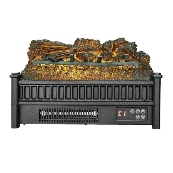 20 Inch Electric Fireplace Log Heater with Remote, 5 Flame Brightness, Timer - 1500W Infrared Heating, Realistic Flame Effect, Adjustable Thermostat