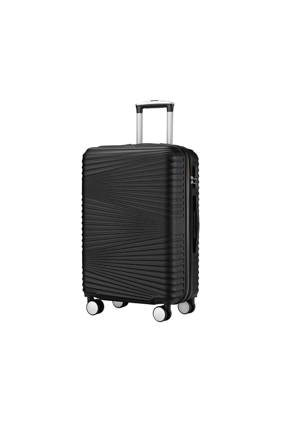 20 Inch Expandable Carry On Luggage, ABS Hardside Suitcase with Double Spinner Wheels, TSA Lock, Lightweight Rolling Travel Case Black