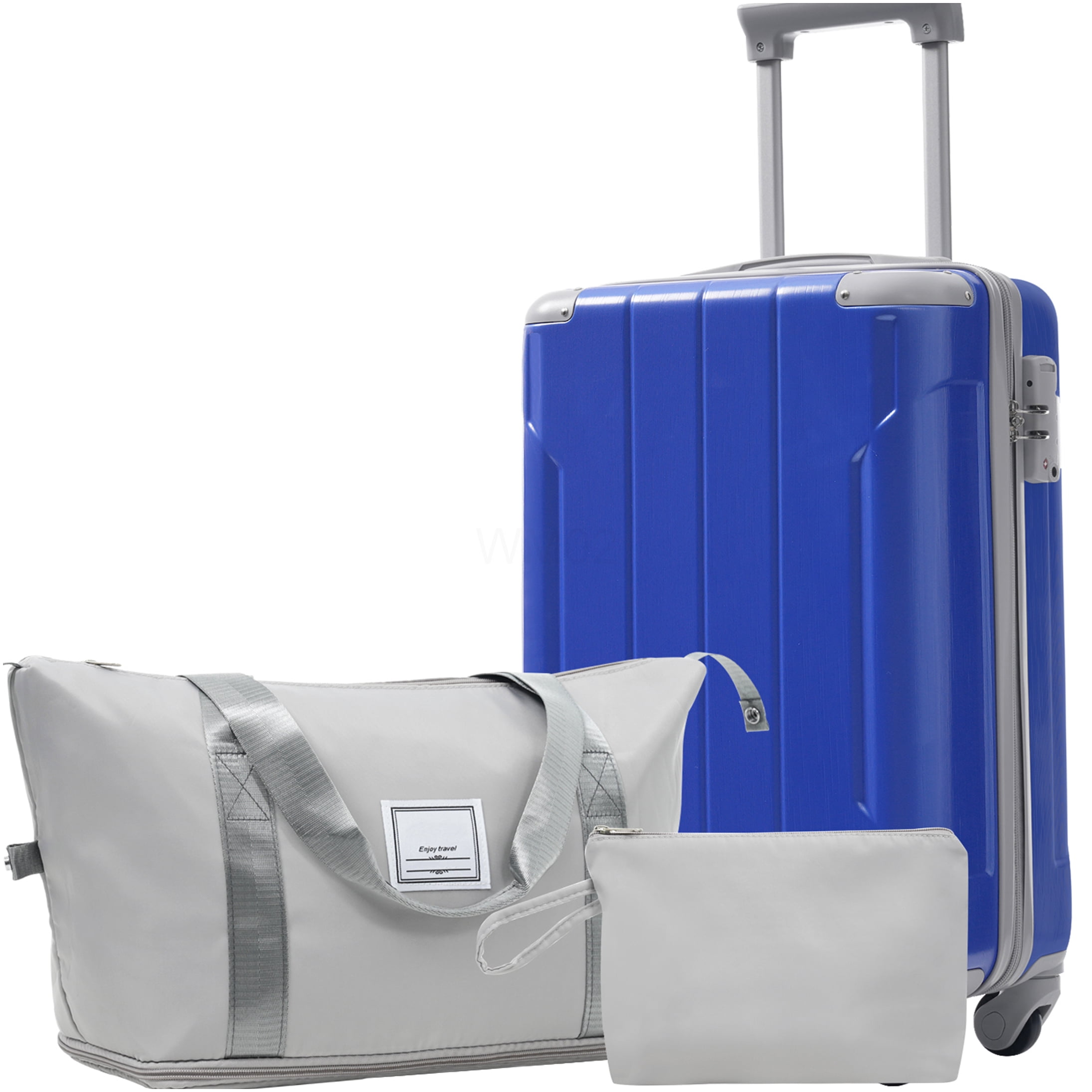 20 Inch Expandable Carry On Luggage Set 3 Piece, Lightweight ABS Hardshell Suitcase with 360° Spinner Wheels & TSA Lock for Air Travel, Dazzling Blue