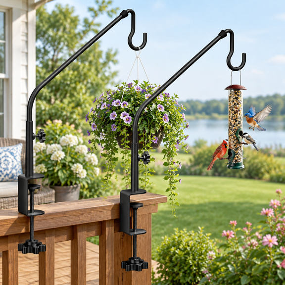 20 Inch Extended Reach Deck Hook Hanger For Railing 2 Pack