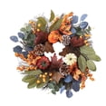 thumbnail image 1 of 20 Inch Fall Wreath with Pumpkin Berries Maple Leaves Pine Cones Autumn Door Wreath for Front Door Porch Thanksgiving Halloween Harvest Decor Indoor Outdoor Use, 1 of 8