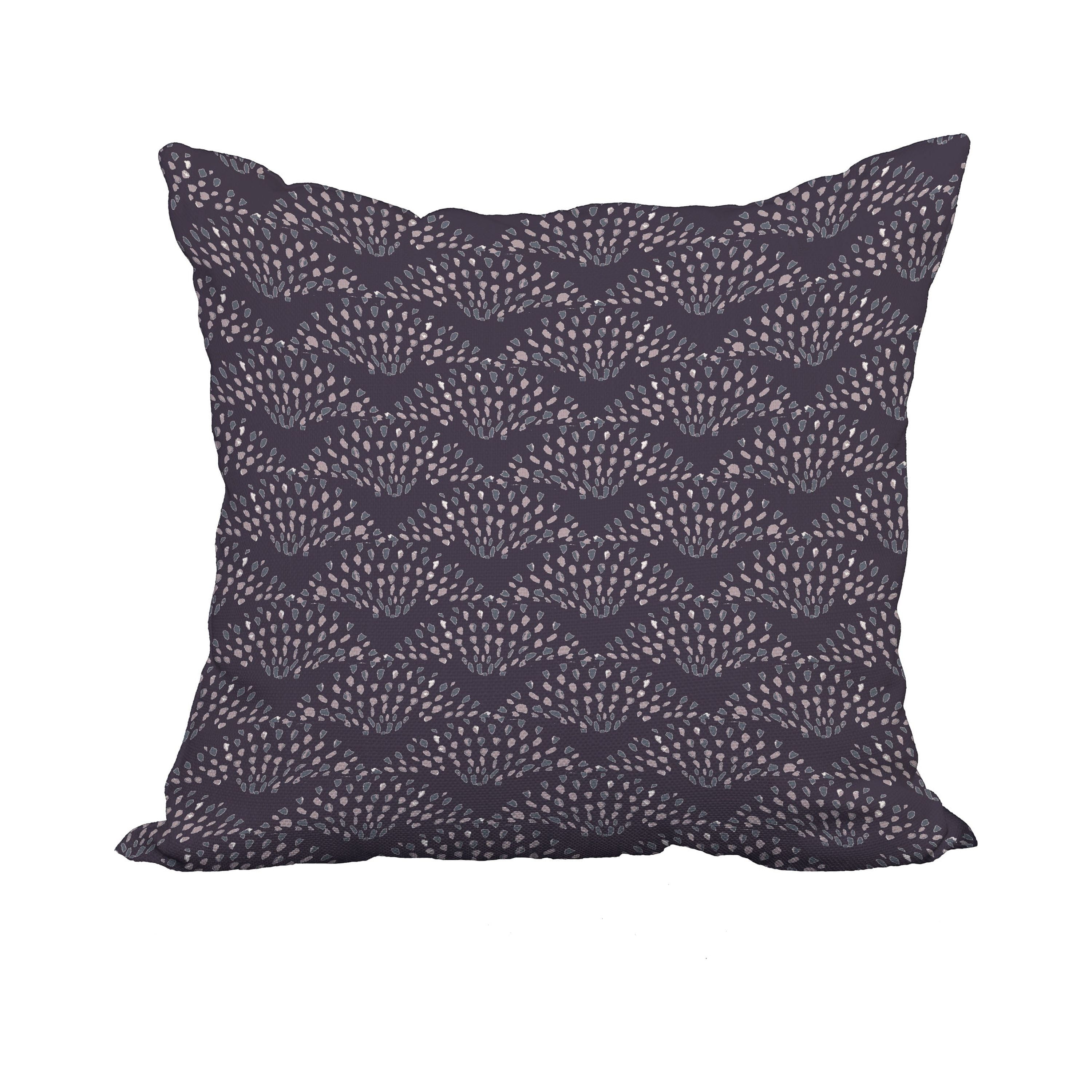 20 Inch Fan Dance Purple Geometric Print Decorative Polyester Throw Pillow with Linen Texture