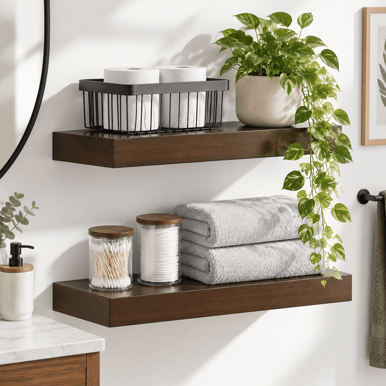 20 Inch Floating Shelves High-end Solid Pine Wood Set Of 4 - Walmart.com