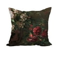 thumbnail image 1 of 20 Inch Floral Fancy Red Floral Print Decorative Polyester Throw Pillow with Linen Texture, 1 of 1