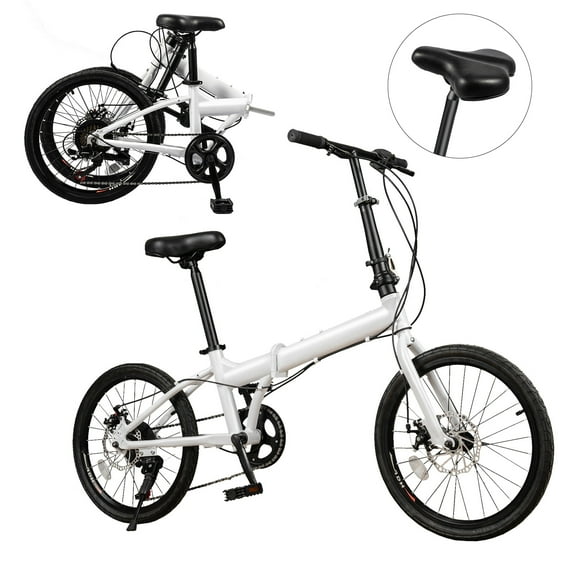20" Folding Bike with 7 Speed Gears and Disc Brakes for Easy Commuting