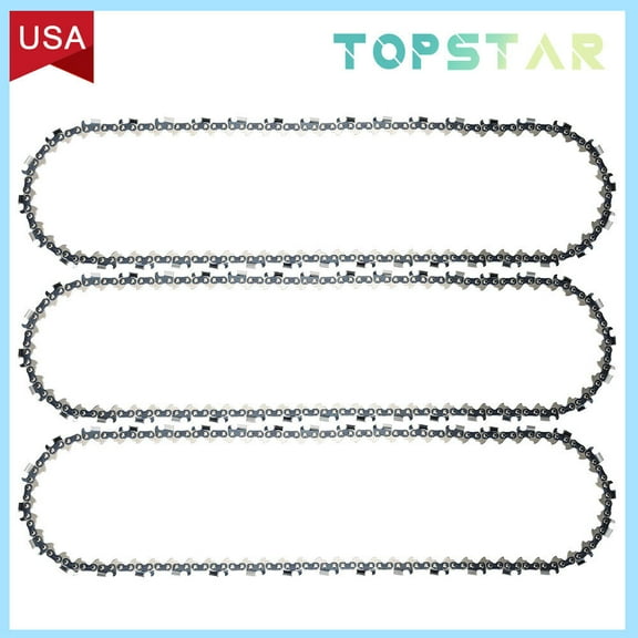 20-Inch Full Chisel Chainsaw Chain 3-Pack for Husqvarna 455 Rancher - 3/8" .050" 72DL Professional Grade